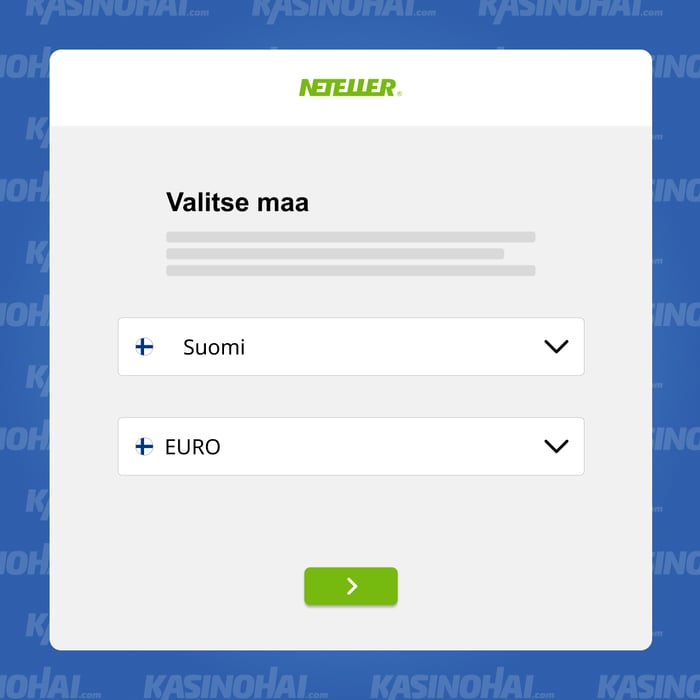 Valitse asuinmaa ja valuutta, jota haluat käyttää.