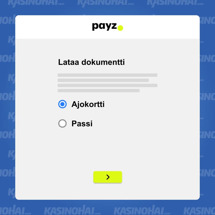 Käy läpi KYC-prosessi