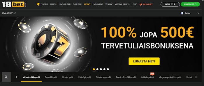 18betin tervetulotarjous