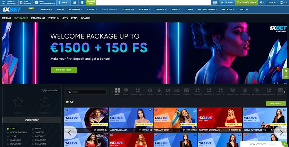 1XBet Casinon etusivu