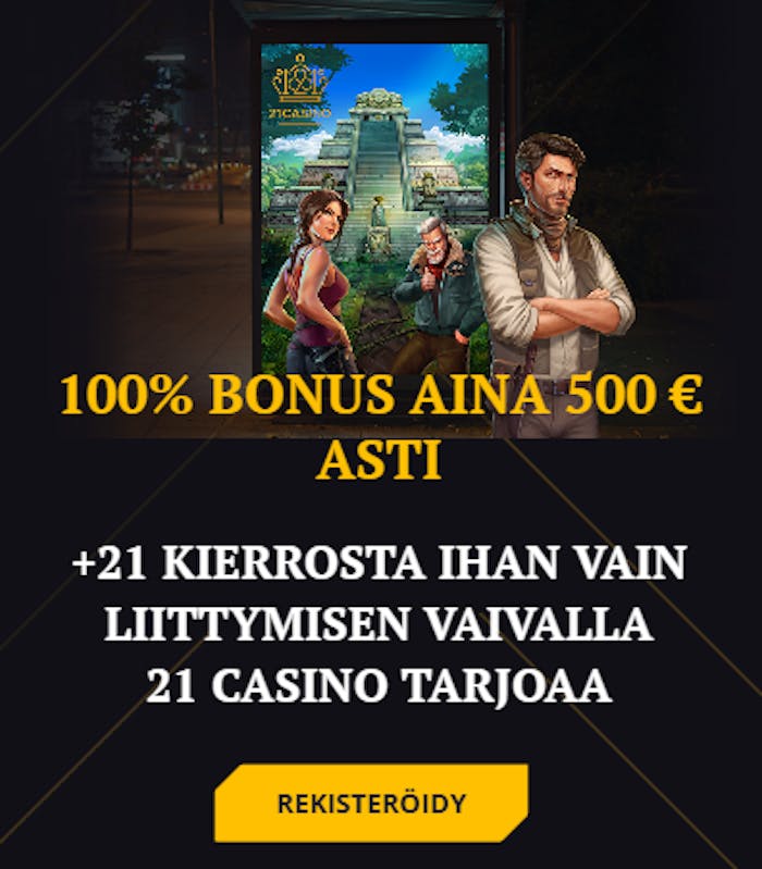 21casinon tervetuliaisbonus esiteltynä.