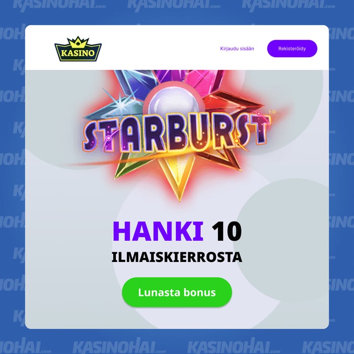 Aktivoi bonus (muista bonuskoodi)