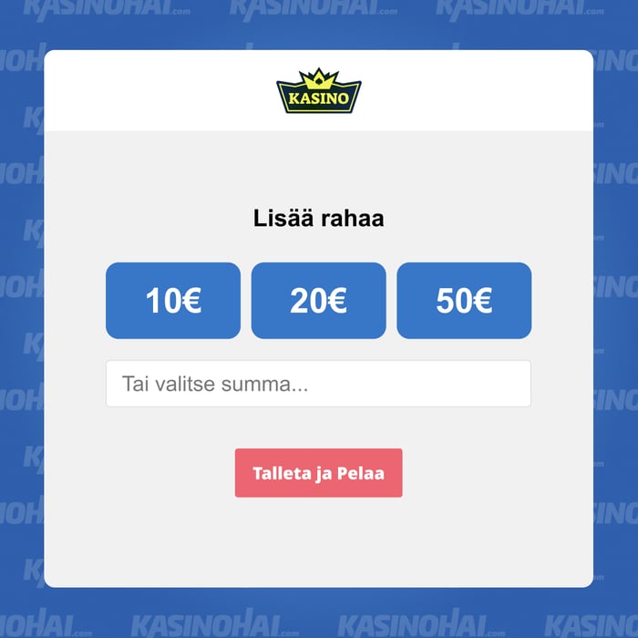 Valitse suora Pay N Play -talletus