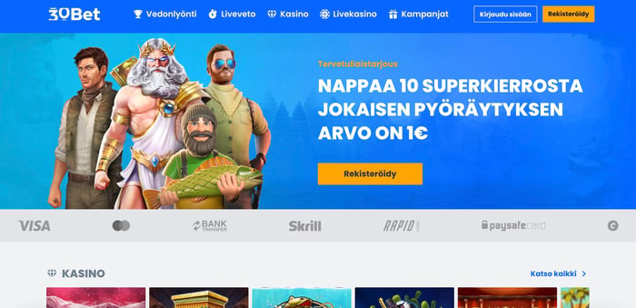 30Bet Casinon etusivu