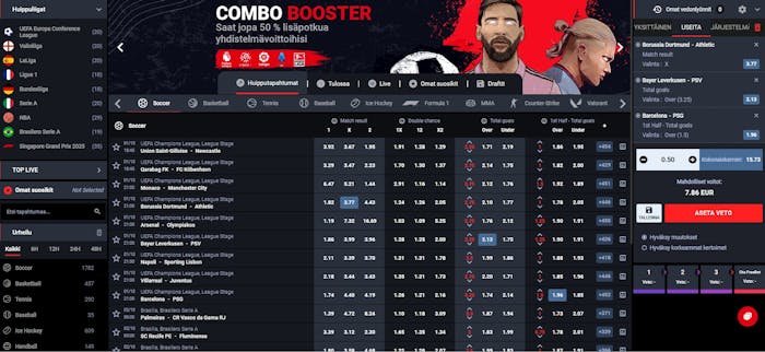 31Bet mahdollistaa urheiluvedonly?nnin useista kohteista, kuten Valioliiga, LaLiga ja NBA.