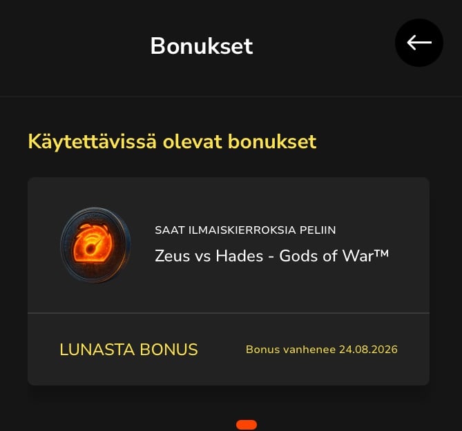 Hurmion tarjoama lisäbonus.