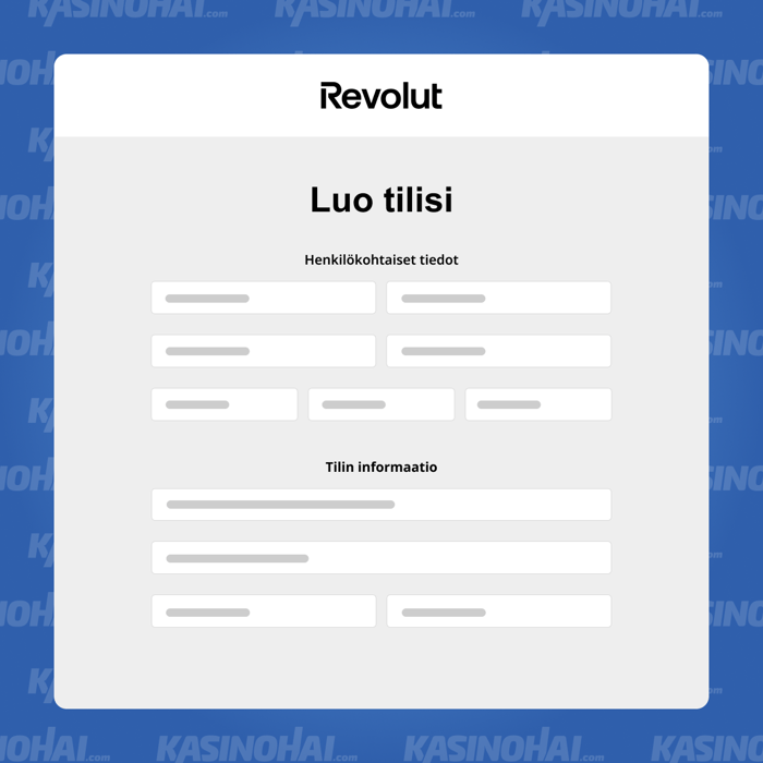 Valitse Revtag ja syötä yhteys- ja henkilötietosi