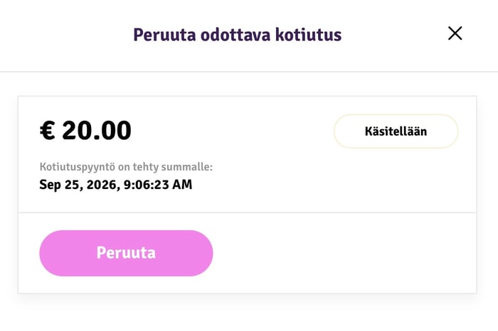 Possu-kotiutus odottavassa tilassa.