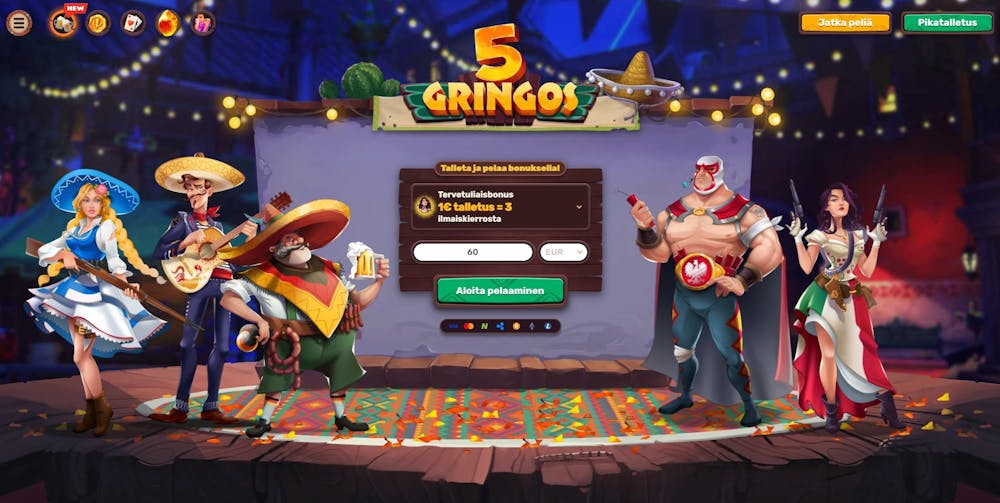 5 Gringos Casinon etusivu