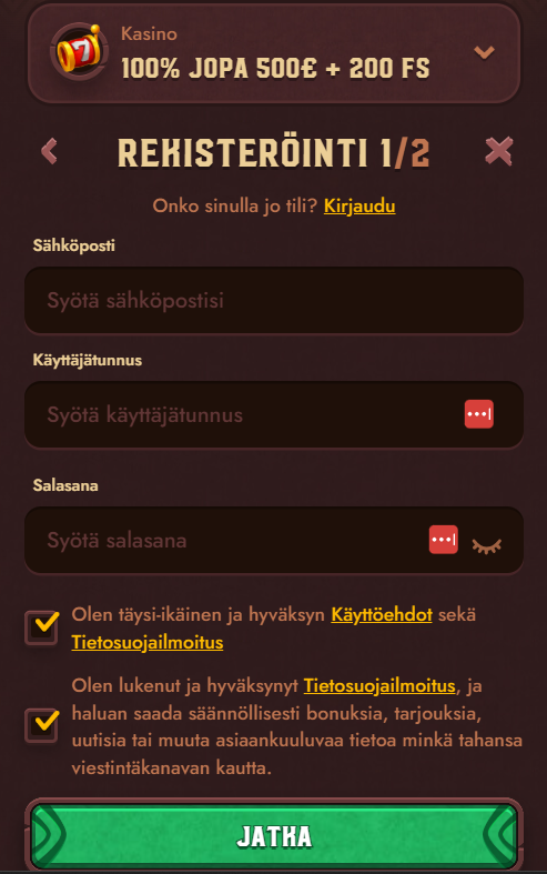 5Gringos tilin avaus