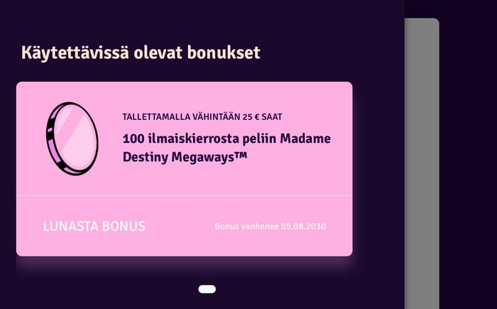 Madame Destiny pelin ilmaiskierrokset.