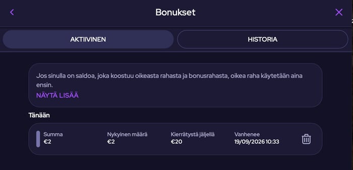 Chillspins Kasinolta lunastettu bonus.