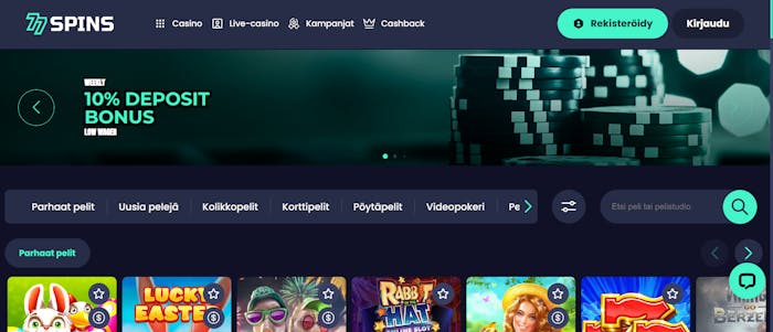 77spinsin tervetulotarjous