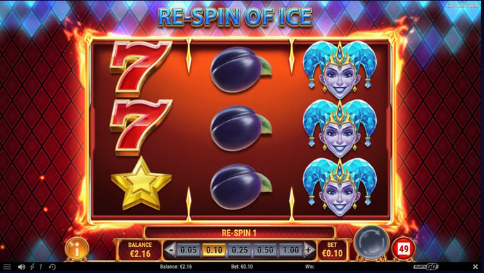 Kuva, jossa on käynnistymässä Re-Spin Fire Joker Freeze -pelissä.