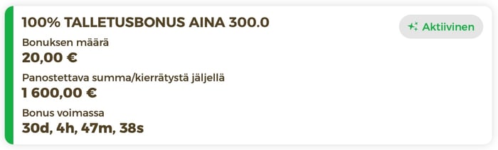 Kuva, jossa näkyy Tuuri kasinon kierrätysmittari aluksi.