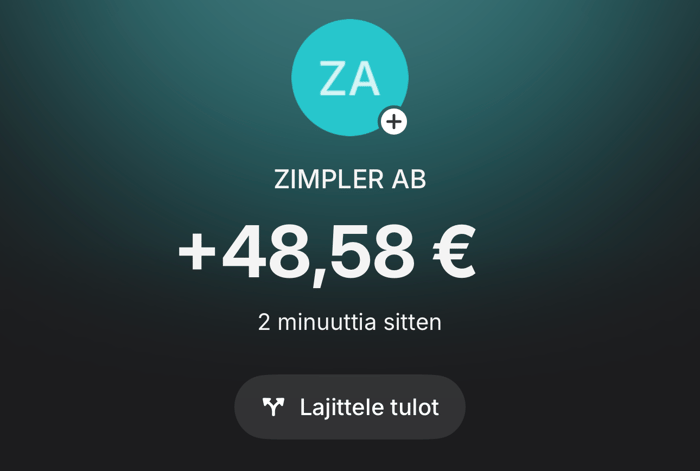 48,58 euron tilille siirtynyt Pelipeto-kotiutus.
