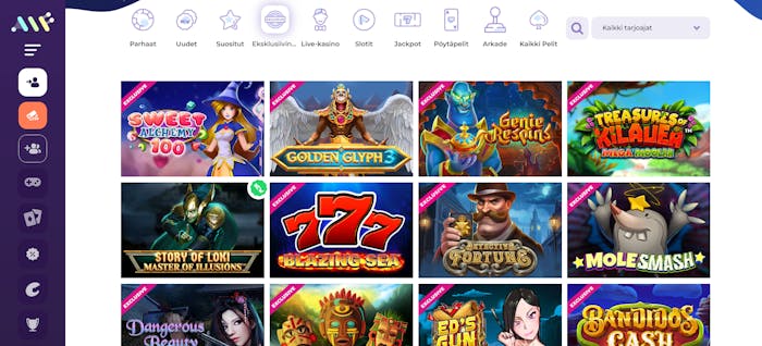 Alf Casinon pelivalikoima