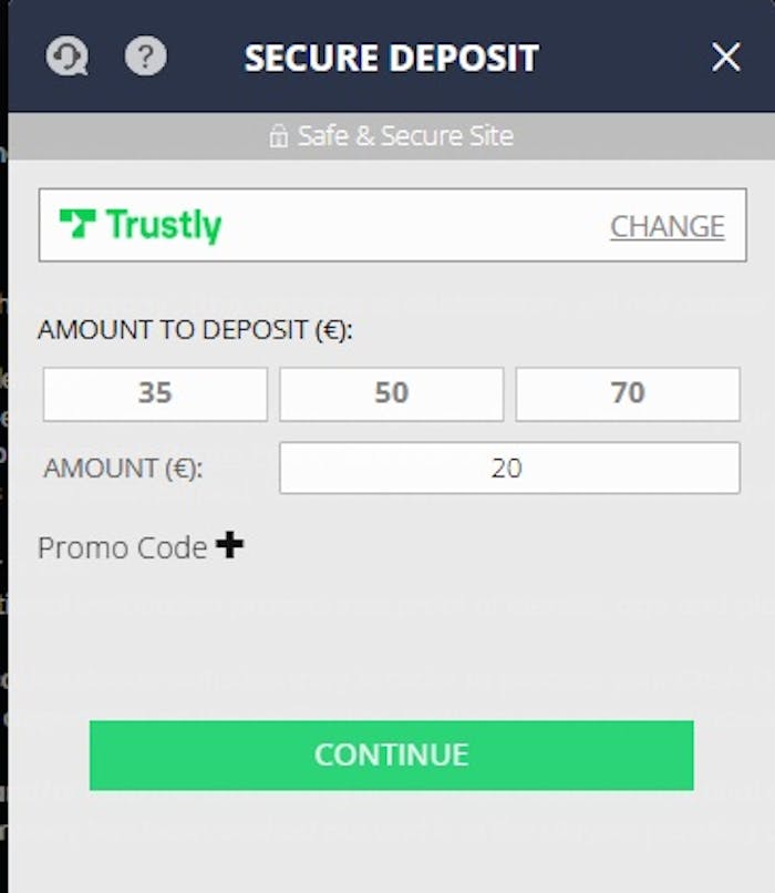 Tee talletus Alfobetilla nopeasti Trustlylla