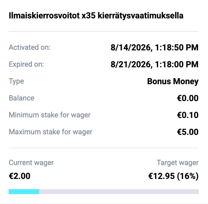 Saldon loppuessa ilmaiskierrosten kierrätysvaatimus on täyttynyt 16 %.