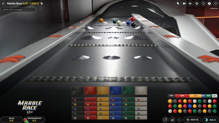 Marble Race Live -peli live kasinolla.