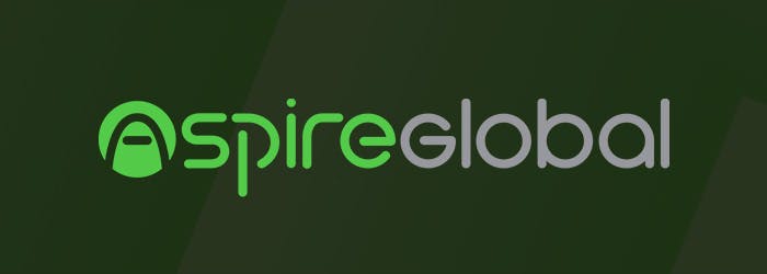 Aspire Global -kasinoalustan logo, jonka päälle on rakennettu yli 170 nettikasinoa.