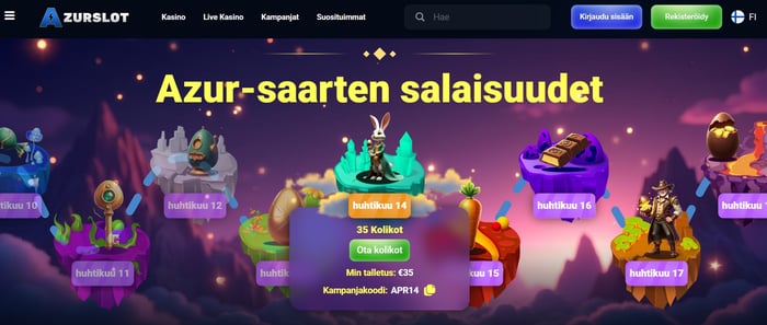 Azurstlot kasinon aarrekartta etuineen.