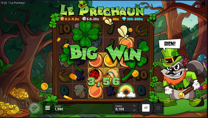 Le Prechaun -pelin 3,56 euron voitto.