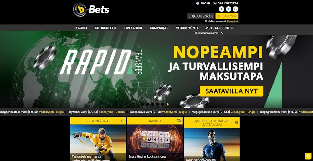 B-Bets Casinon kotisivut