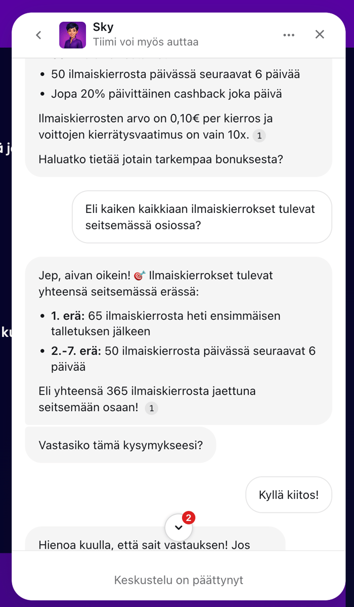 Berriez asiakaspalvelussa vastaa botti