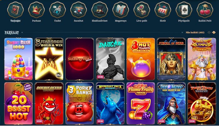 Bet Alice Casinon pelivalikoimaan kuuluu useita kolikkopelejä, kuten Invictus.