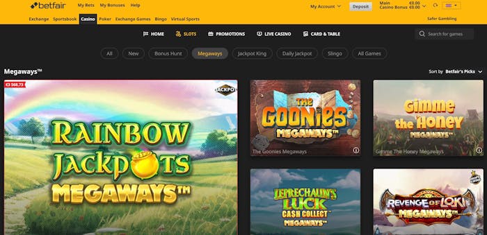 Betfair Megaways-pelejä