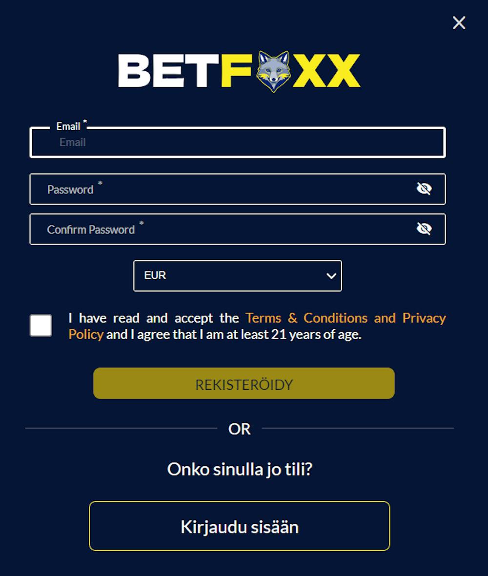 betfoxxin login