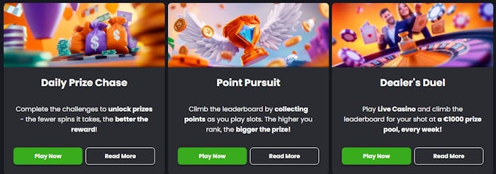 Betiro Casinolla on useita bonuksia, kuten päivittäiset palkintojahdit.