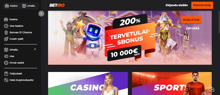 betiron tervetulotarjous