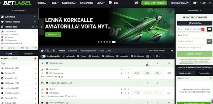 Bet Label Casinon etusivu