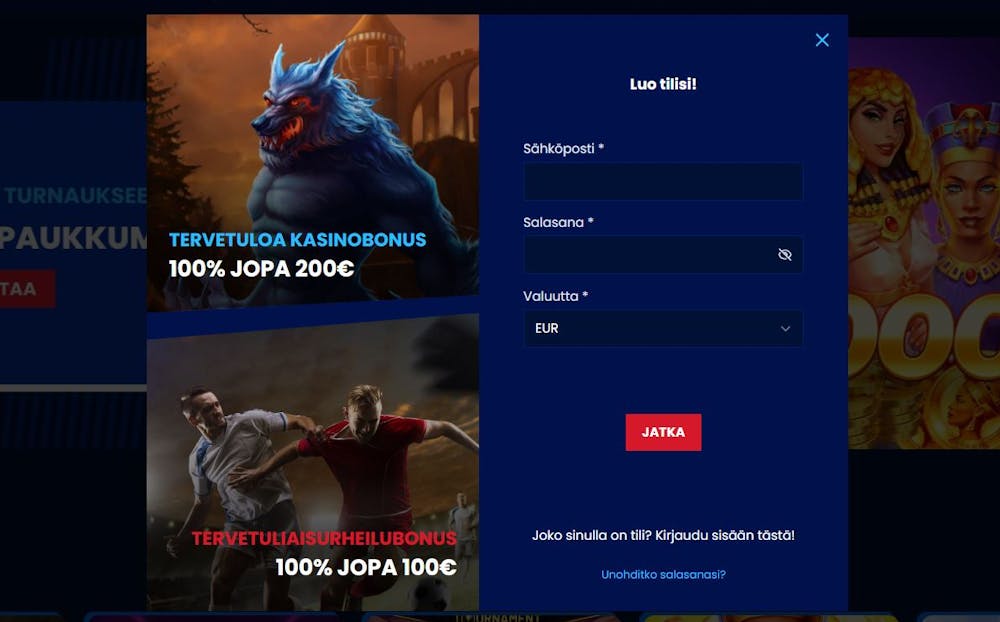 Bet n Flix Casinolle rekisteröityminen