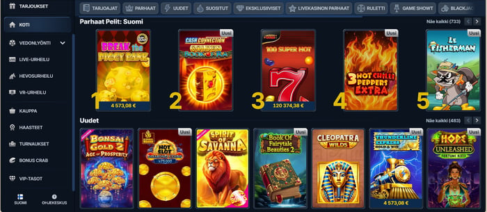 Betrepublic Casinon kolikkopeliaula.