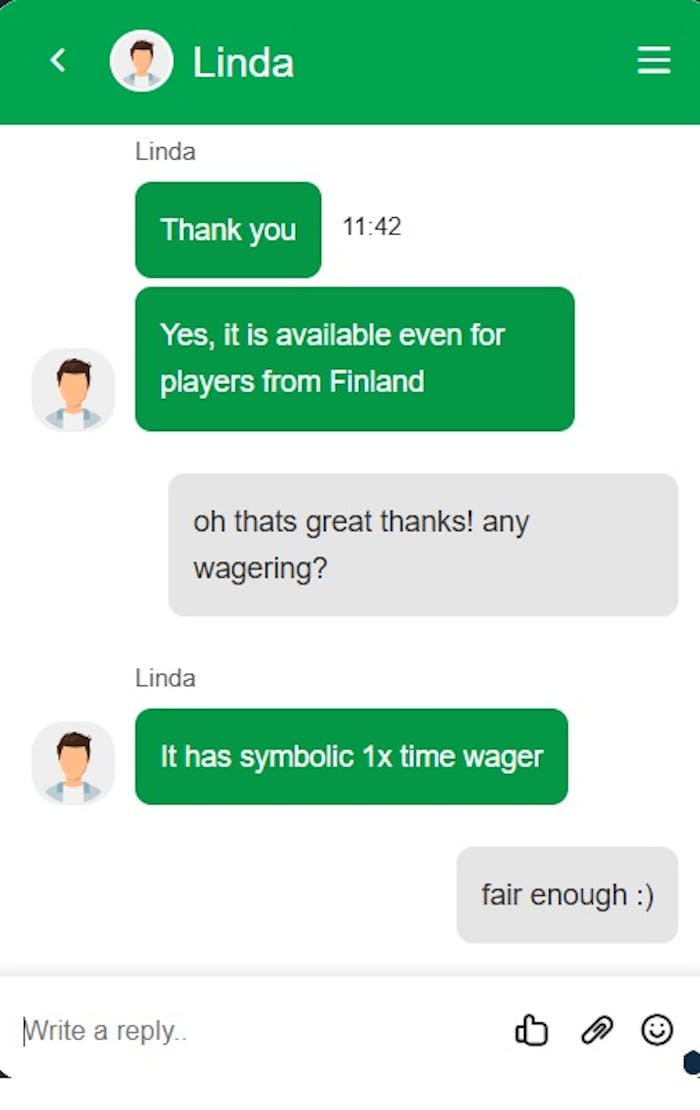 Betroom 24 Casino live-chat keskustelu käteispalautuksista kryptovaluutoilla tehdyillä talletuksilla.