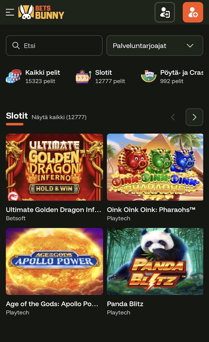 BetBunny Casino tarjoaa saumattoman pelikokemuksen mobiilissa.