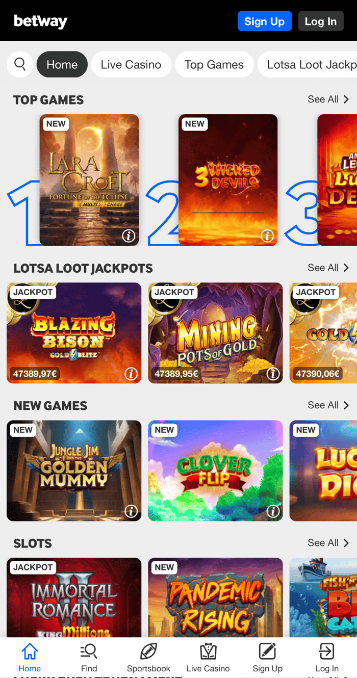 Betway Casino tarjoaa erittäin toimivan mobiiliversion, joka on jopa selkeämpi kuin tietokoneella pelattava.