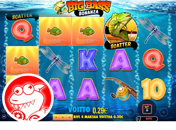 Voittokierros big bass bonanza-slotissa