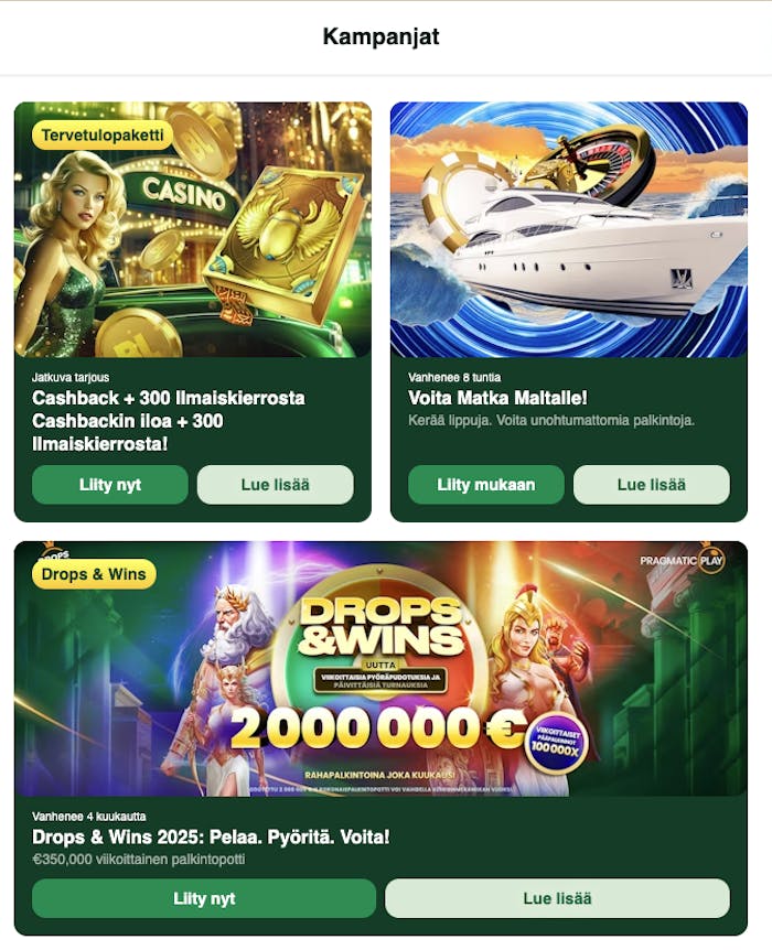 Löydät BigLucky Kampanjat helpost