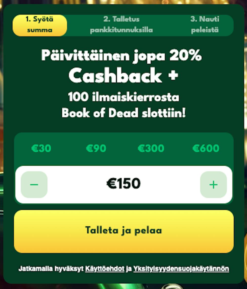 Big Lucky Casinolla pelaaminen alkaa uskomattoman näppärästi talletuksen avulla