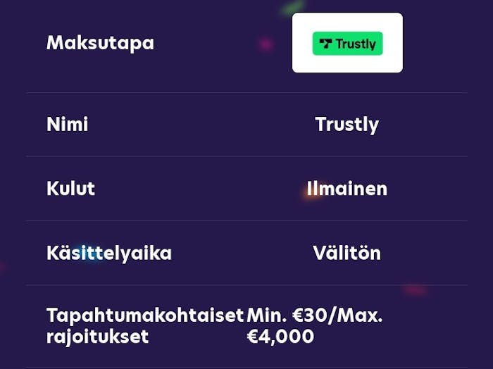 Bingobonga Trustly maksutapa