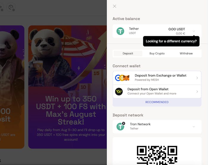 Bitcasino.io talletussivu
