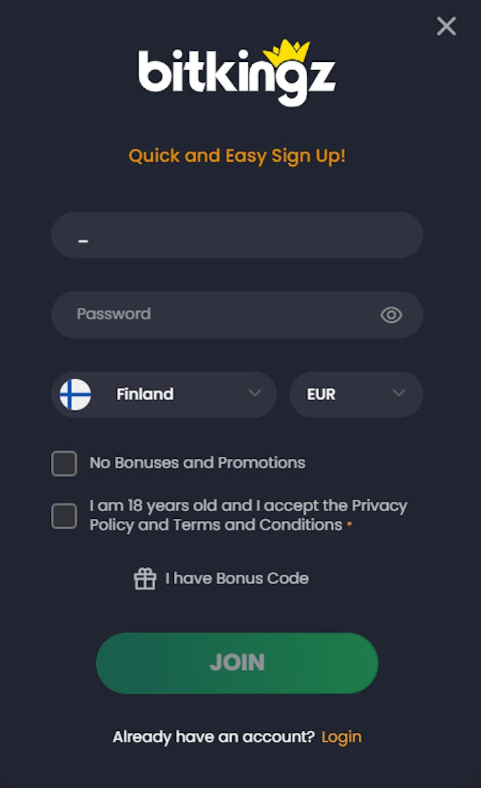 bitkingzin login