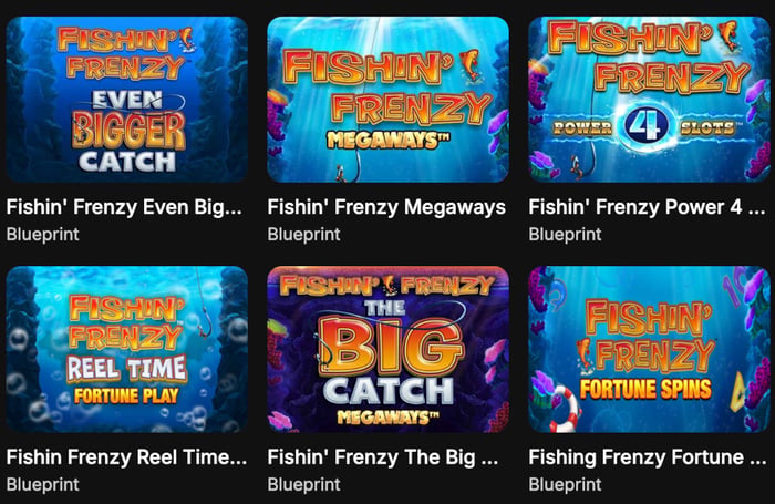 Blueprintin Fishin' Frenzy -slottivalikoimaa nettikasinolla
