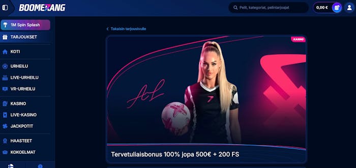 Boomerang Bet Casinon tervetuliaisbonus