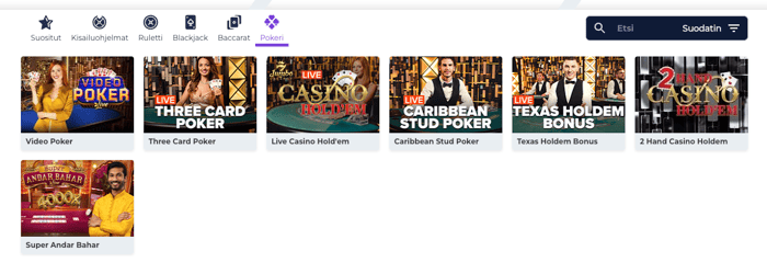 Boost Casino pokeriaula