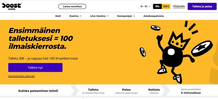 Boost Casino etusivu